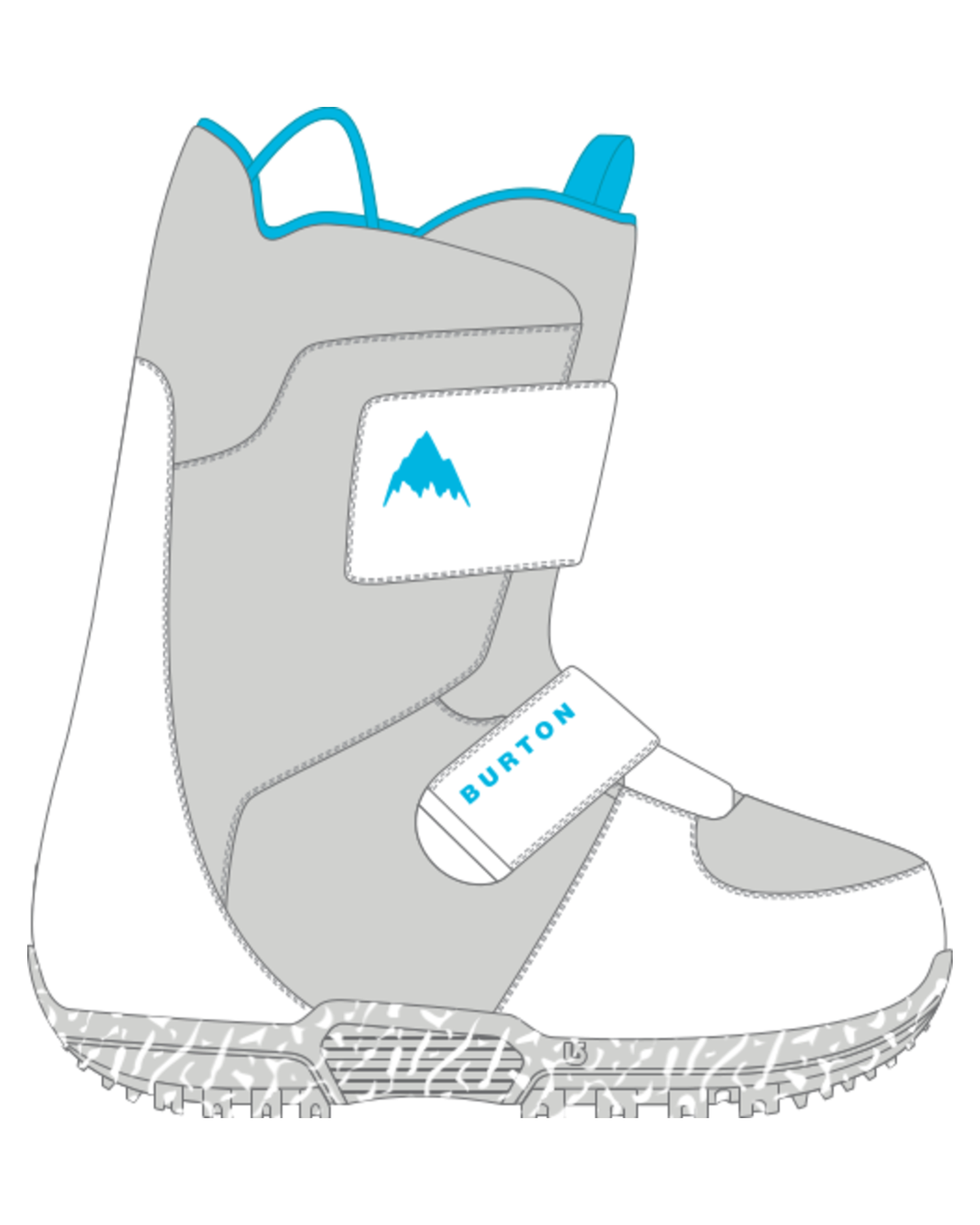 Burton Toddlers' Mini Grom Snowboard Boots - White Kids' Snowboard Boots - Trojan Wake Ski Snow