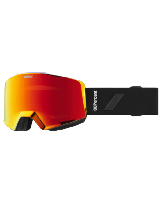 100% Norg HiPER Snow Goggles - Black / Red Mirror - 2023 Snow Goggles - Mens - Trojan Wake Ski Snow