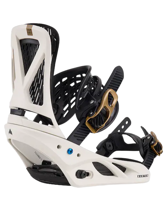 Burton Women's Escapade Re:Flex Snowboard Bindings - White / Gold - 2024 Snowboard Bindings - Womens - Trojan Wake Ski Snow