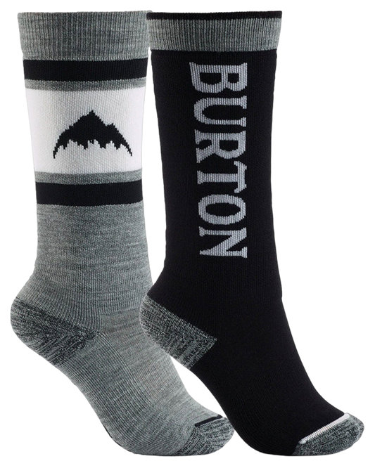 Burton Kids' Weekend Midweight Socks 2-Pack - True Black Socks - Trojan Wake Ski Snow