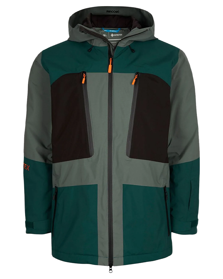 O'Neill GTX Gore-Tex Snow Jacket  - Balsam Green Colour Block  - 2023 Men's Snow Jackets - Trojan Wake Ski Snow