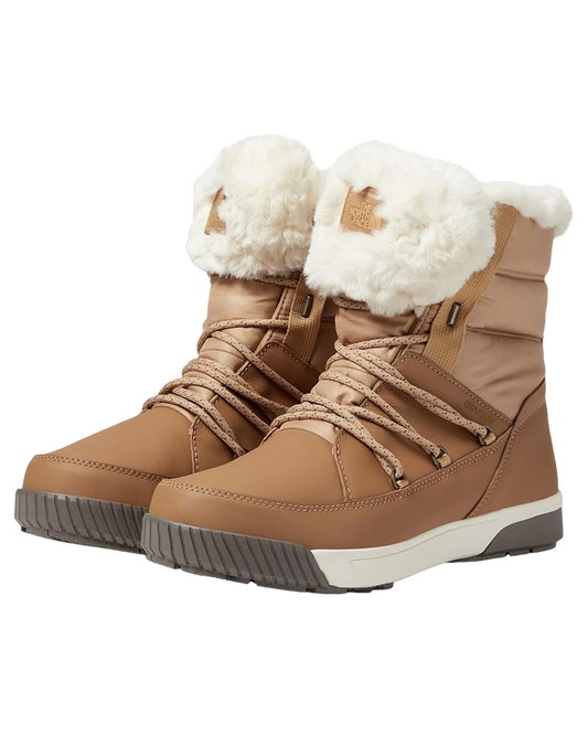 The North Face Women's Sierra Luxe Waterproof Apres Boots - Almond Butter / Falconbrown Apres Boots - Trojan Wake Ski Snow