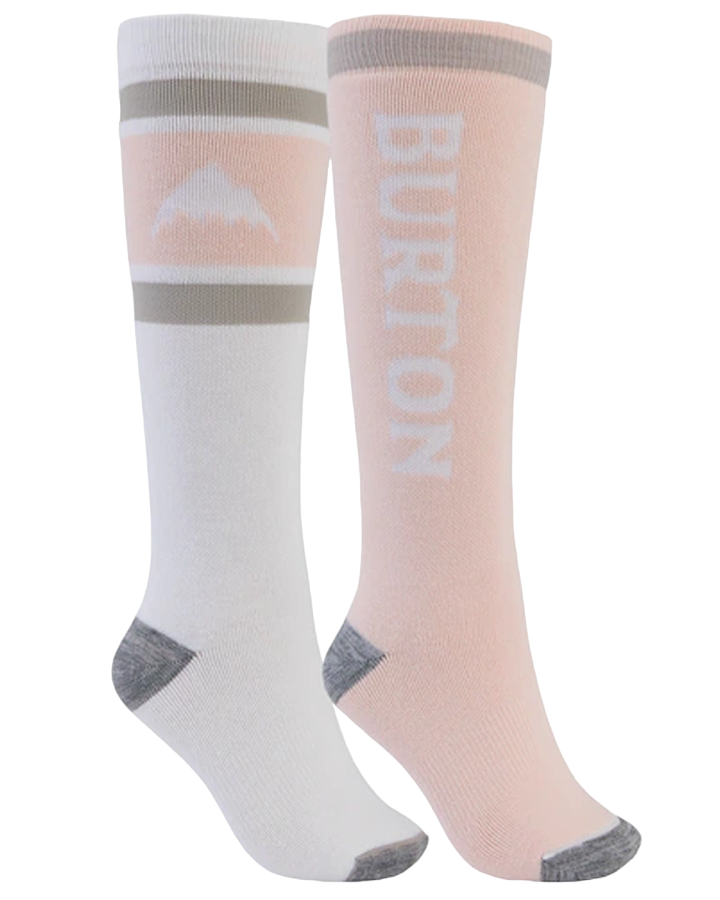 Burton Women's Weekend Midweight Socks 2-Pack - Stout White/Peach Melba Socks - Trojan Wake Ski Snow
