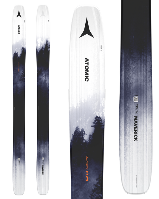 Atomic Maverick 115 Cti Snow Skis - White/Black - 2025 Men's Snow Skis - Trojan Wake Ski Snow