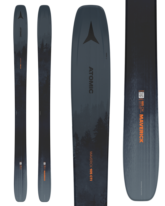 Atomic Maverick 105 Cti Snow Skis - Darkgrey/Black - 2025 Men's Snow Skis - Trojan Wake Ski Snow