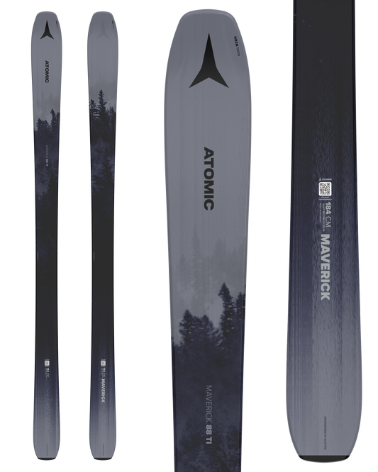 Atomic Maverick 88 Ti Snow Skis - Silver/Black - 2025 Men's Snow Skis - Trojan Wake Ski Snow