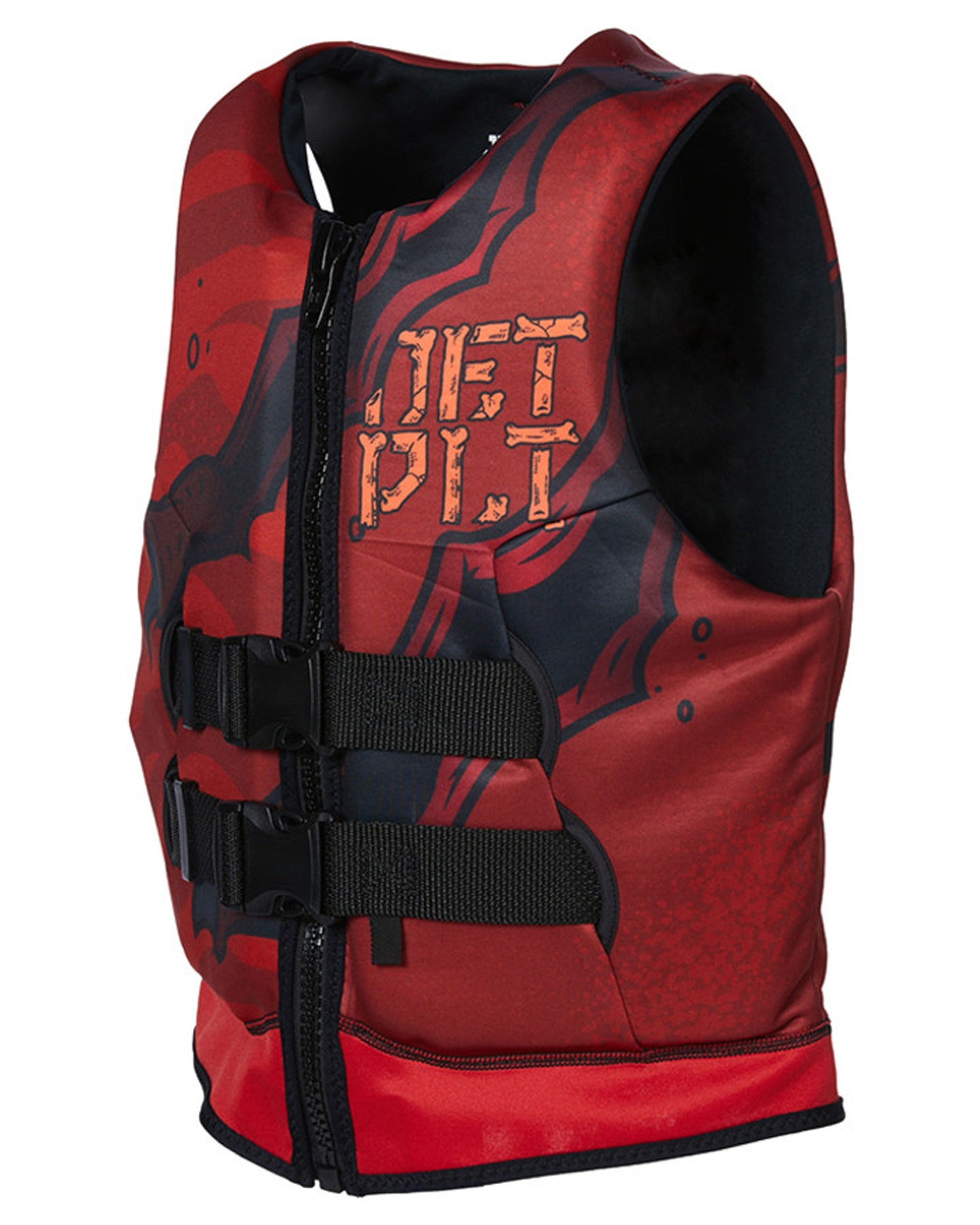Jetpilot Boys Rex Youth Cause Neo Vest - Red - 2024 Life Jackets - Kids - Trojan Wake Ski Snow