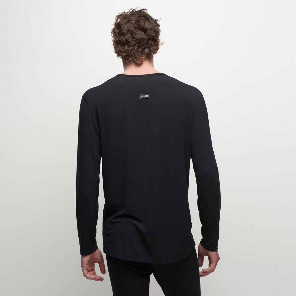 Le Bent Men's Core 200 Crew - Black Men's Thermal Tops - Trojan Wake Ski Snow