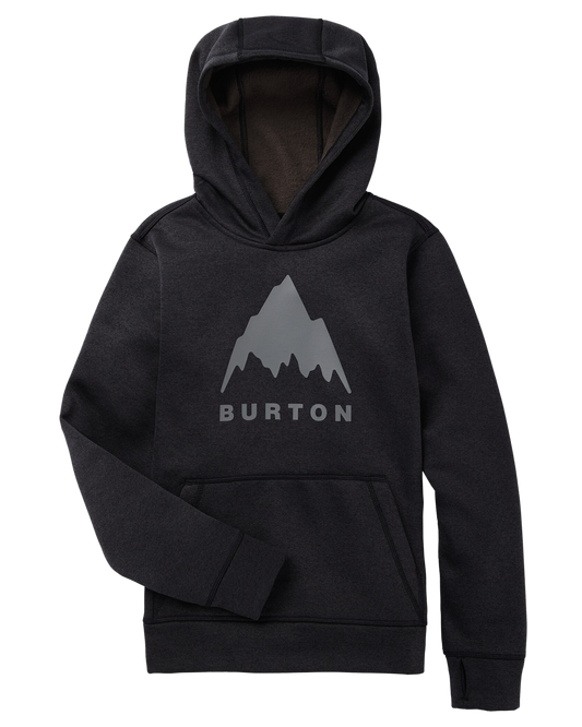 Burton Kids' Oak Pullover Hoodie - True Black Heather Kids' Hoodies - Trojan Wake Ski Snow