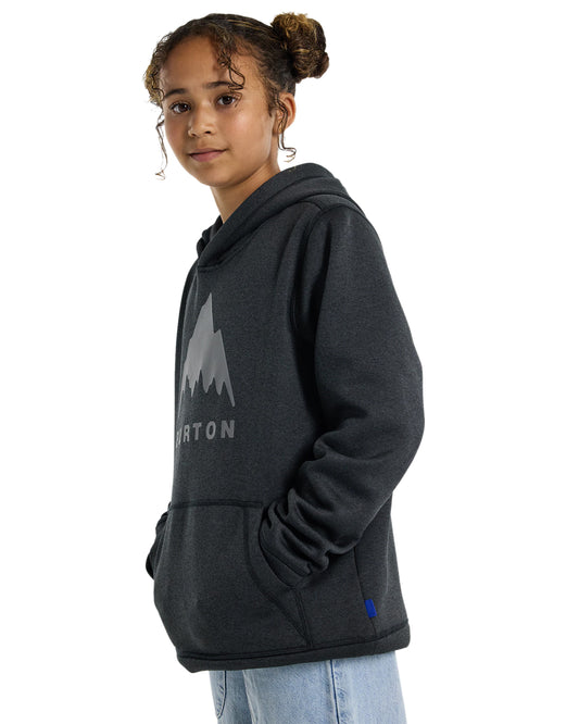 Burton Kids' Oak Pullover Hoodie - True Black Heather Kids' Hoodies - Trojan Wake Ski Snow