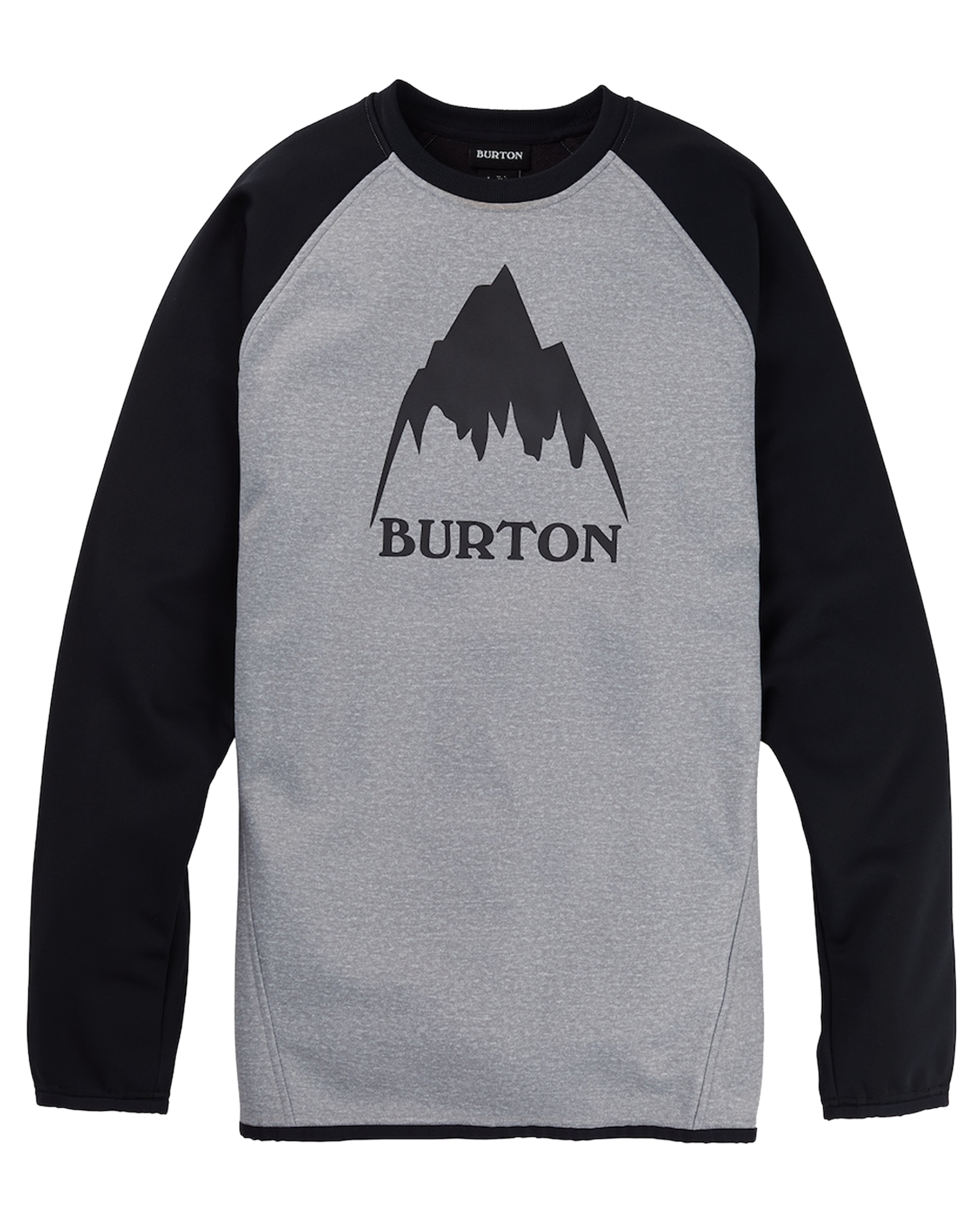 Burton Men's Crown Weatherproof Pullover Crewneck Fleece - Gray Heather/True Black Hoodies & Sweatshirts - Trojan Wake Ski Snow