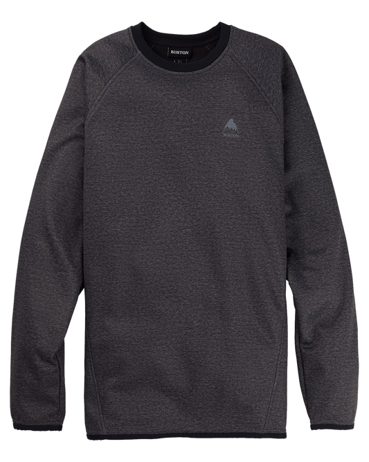 Burton Men's Crown Weatherproof Pullover Crewneck Fleece - True Black Heather Men's Crewnecks - Trojan Wake Ski Snow
