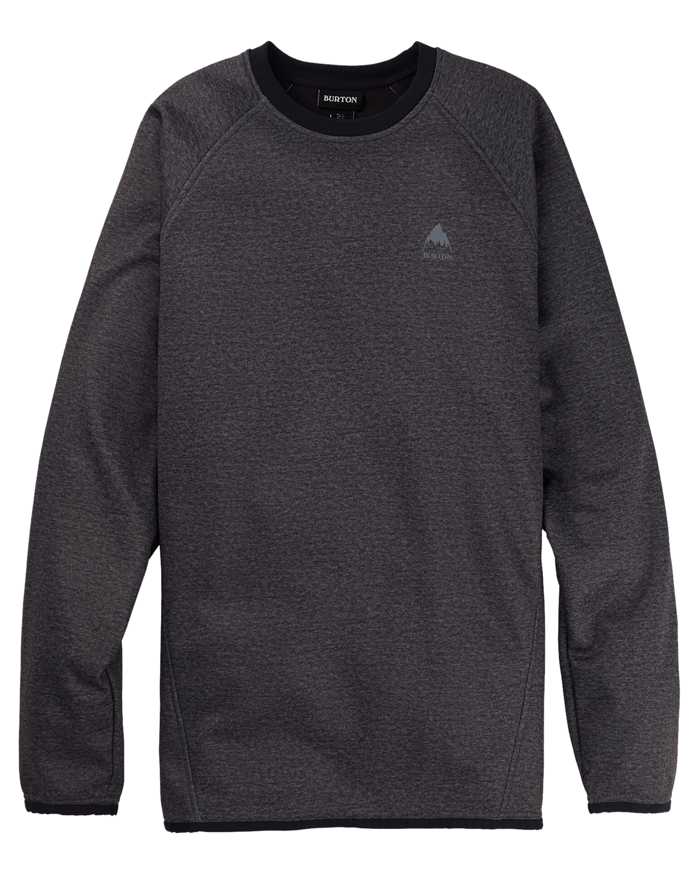 Burton Men's Crown Weatherproof Pullover Crewneck Fleece - True Black Heather Men's Crewnecks - Trojan Wake Ski Snow