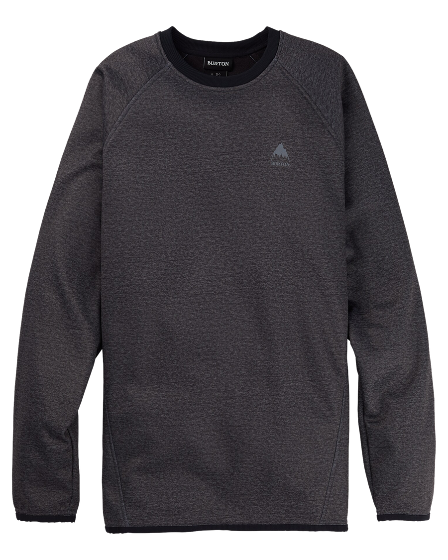 Burton Men's Crown Weatherproof Pullover Crewneck Fleece - True Black Heather