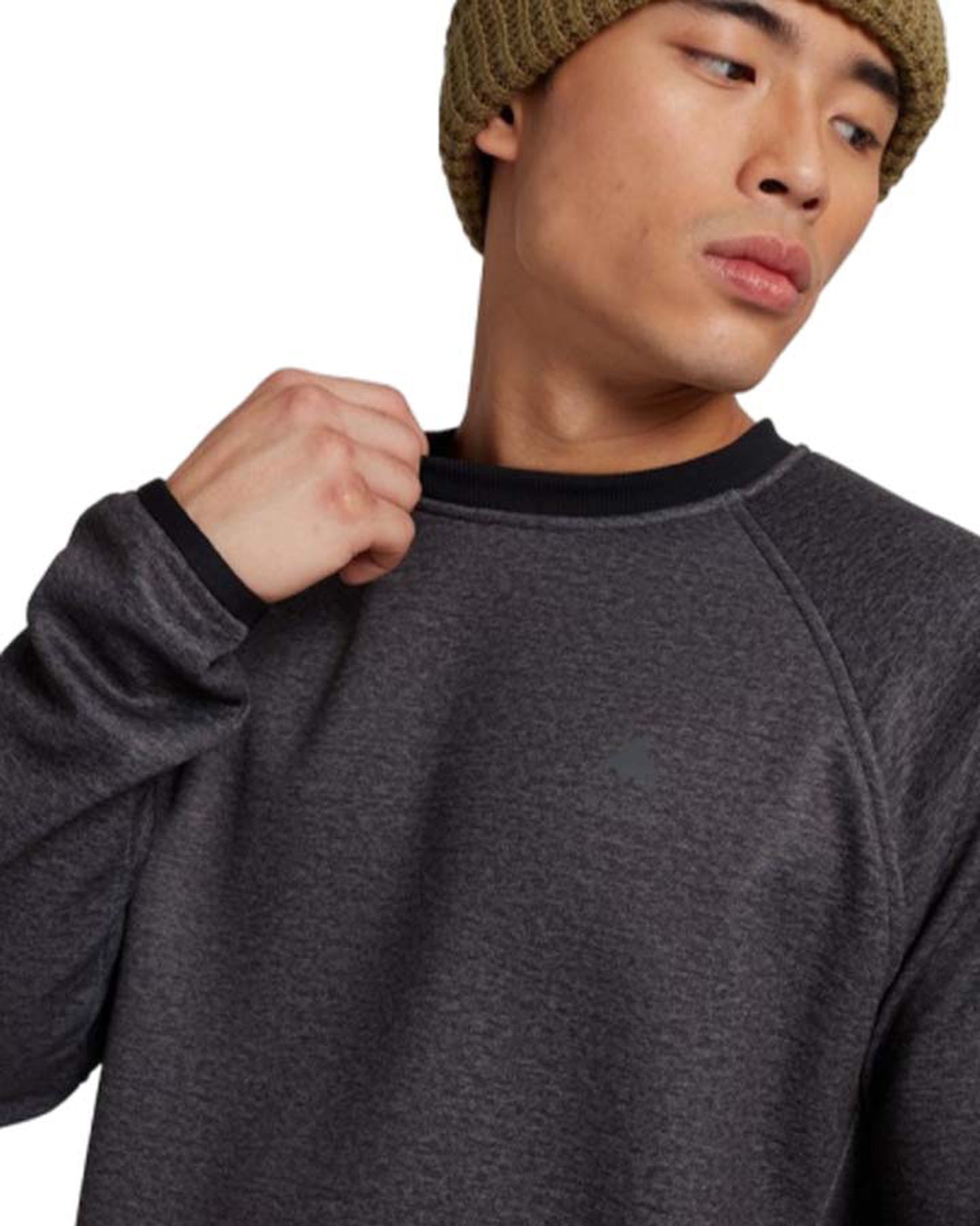 Burton Men's Crown Weatherproof Pullover Crewneck Fleece - True Black Heather Men's Crewnecks - Trojan Wake Ski Snow