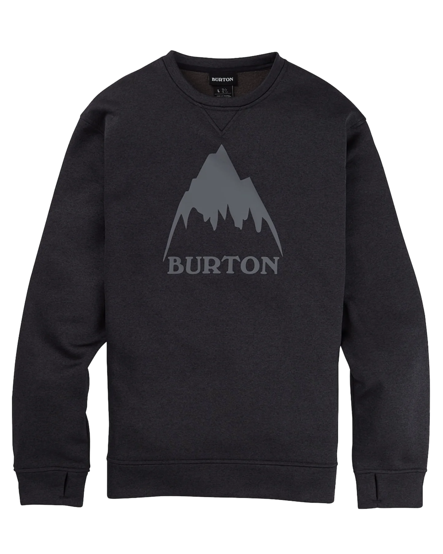Burton Men's Oak Pullover Crew - True Black Heather Hoodies & Sweatshirts - Trojan Wake Ski Snow