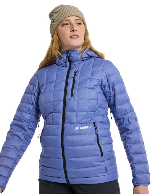 Burton Women's Mid-Heat Hooded Down Insulated Jacket - Slate Blue Women's Jackets - Trojan Wake Ski Snow