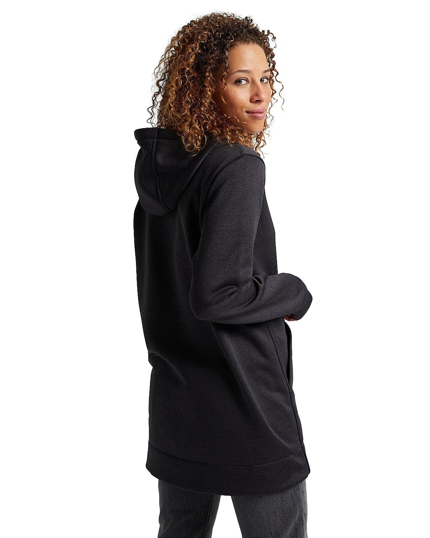 Burton Women's Oak Long Pullover Hoodie - True Black Heather Hoodies & Sweatshirts - Trojan Wake Ski Snow
