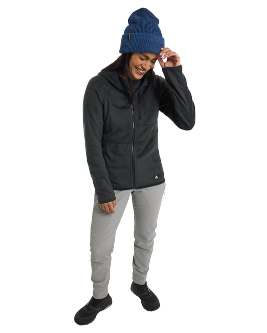 Burton Women's Stockrun Warmest Hooded Full-Zip Fleece - True Black Hoodies & Sweatshirts - Trojan Wake Ski Snow