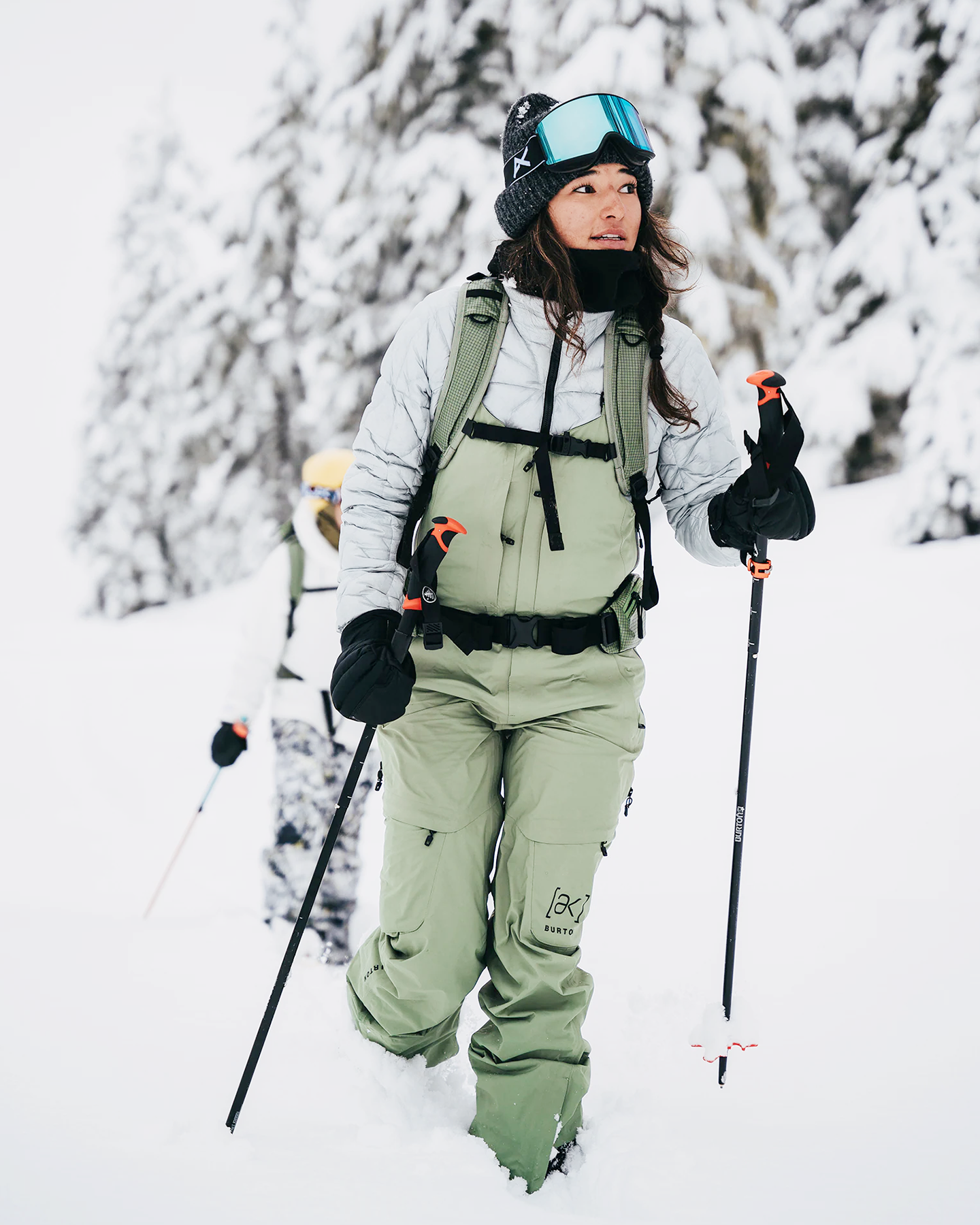 Burton Women's [ak]® Kimmy Gore-Tex 2L Bib Snow Pants - Hedge Green Women's Snow Bibs - Trojan Wake Ski Snow