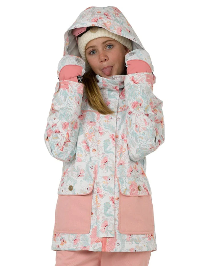 Rojo Elin Girl's Snow Jacket - Royale Snow White - 2023 Kids' Snow Jackets - Trojan Wake Ski Snow