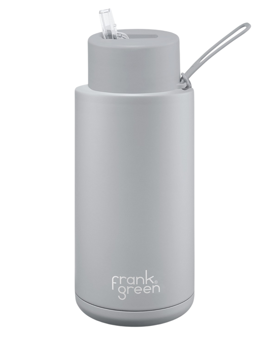 Frank Green 34Oz Reusable Bottle W/ Straw Lid - Harbor Mist - 2024 Jetski Accessories - Trojan Wake Ski Snow