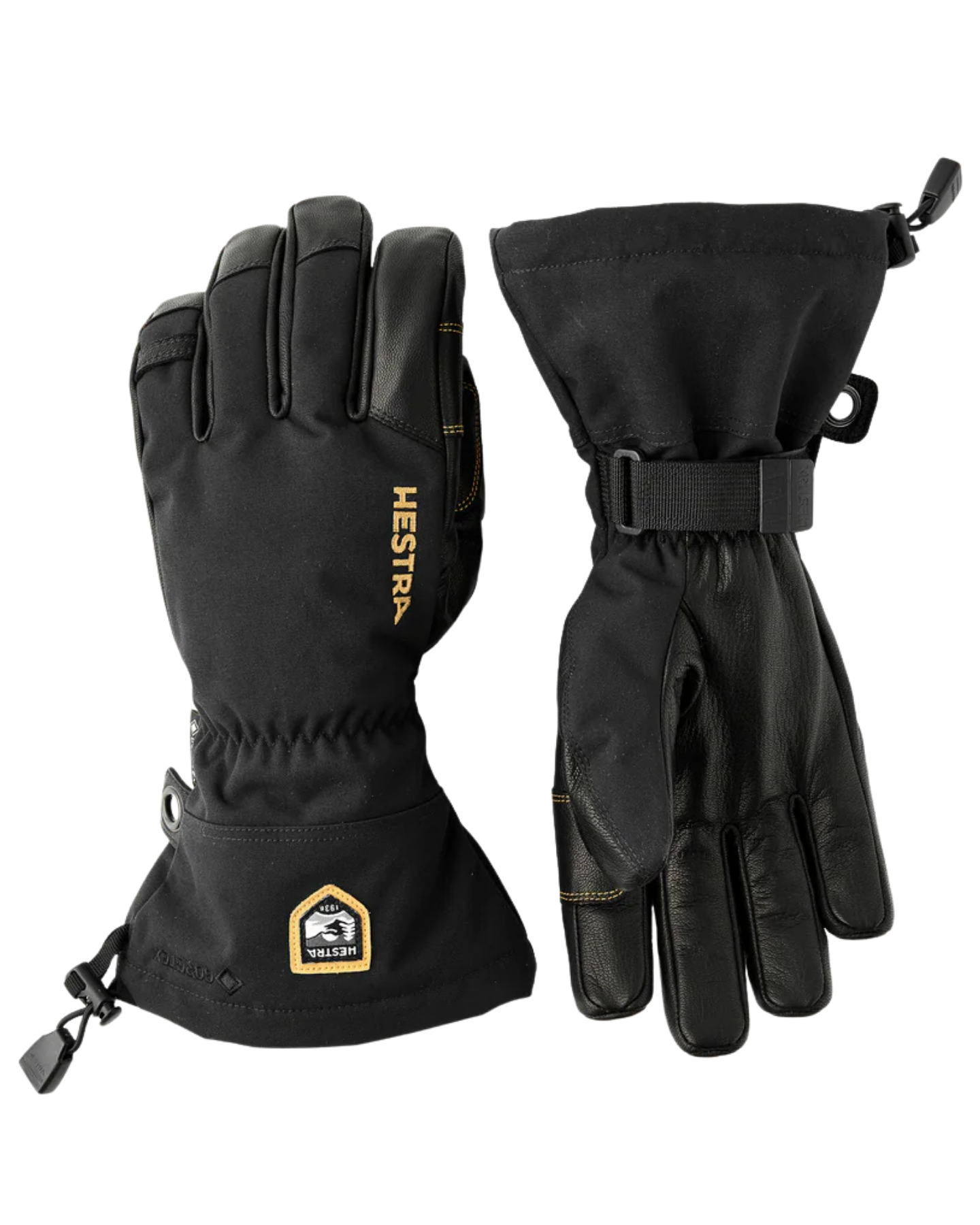 Hestra Army Leather Gore-Tex 5 Finger - Black / Black Snow Gloves - Trojan Wake Ski Snow