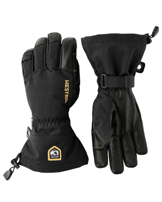 Hestra Army Leather Gore-Tex 5 Finger - Black / Black Snow Gloves - Trojan Wake Ski Snow