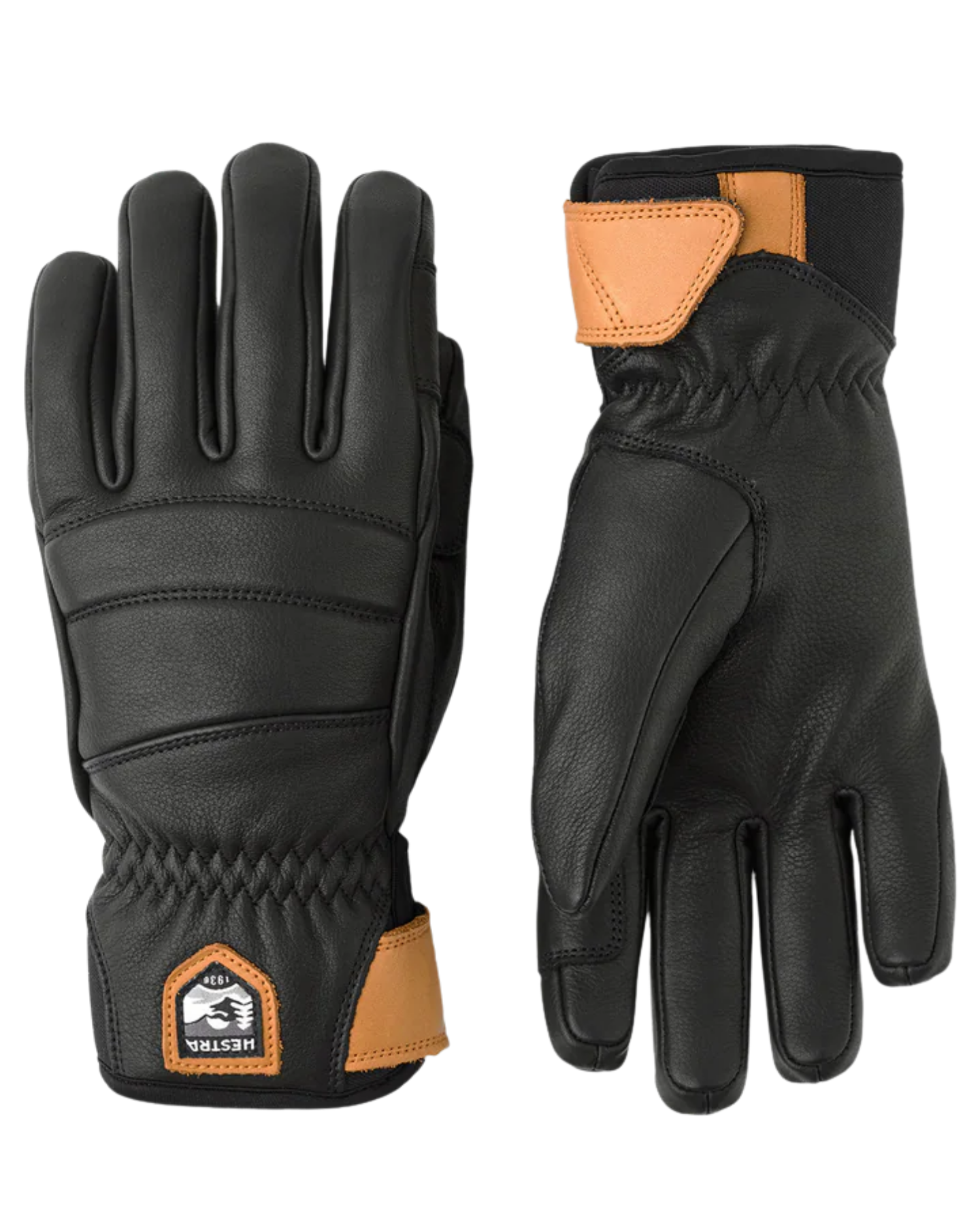 Hestra Women's Leather Fall Line 5 Finger - Black Snow Gloves - Trojan Wake Ski Snow