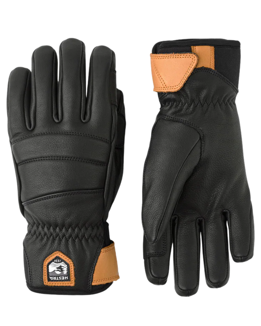 Hestra Women's Leather Fall Line 5 Finger - Black Snow Gloves - Trojan Wake Ski Snow