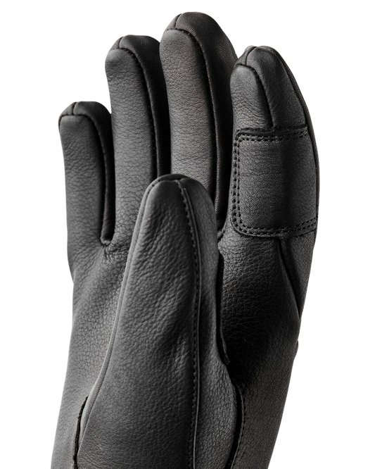 Hestra Women's Leather Fall Line 5 Finger - Black Snow Gloves - Trojan Wake Ski Snow