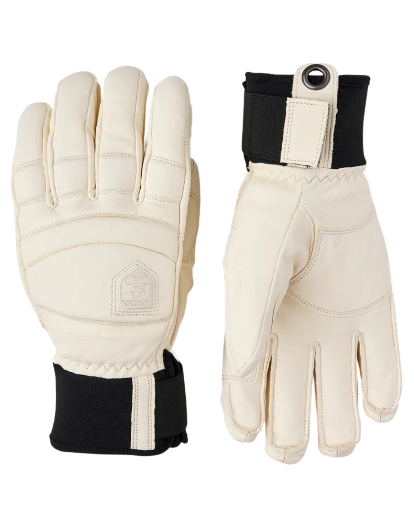 Hestra Women's Leather Fall Line 5 Finger - White Snow Gloves - Trojan Wake Ski Snow