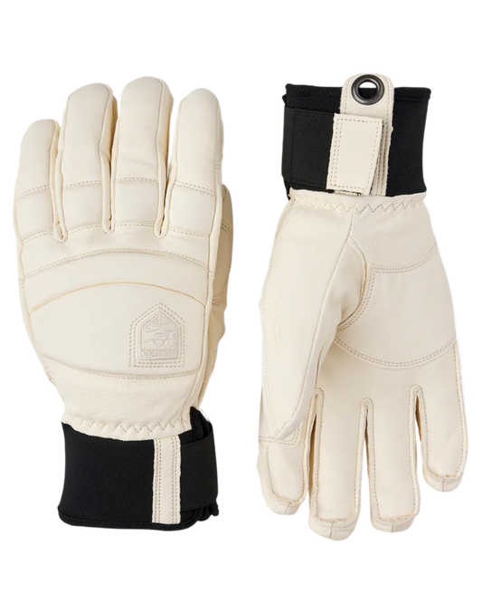 Hestra Women's Leather Fall Line 5 Finger - White Snow Gloves - Trojan Wake Ski Snow