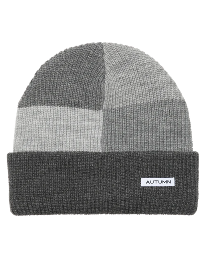 Autumn Patchwork Beanie - Grey Unisex Beanies - Trojan Wake Ski Snow