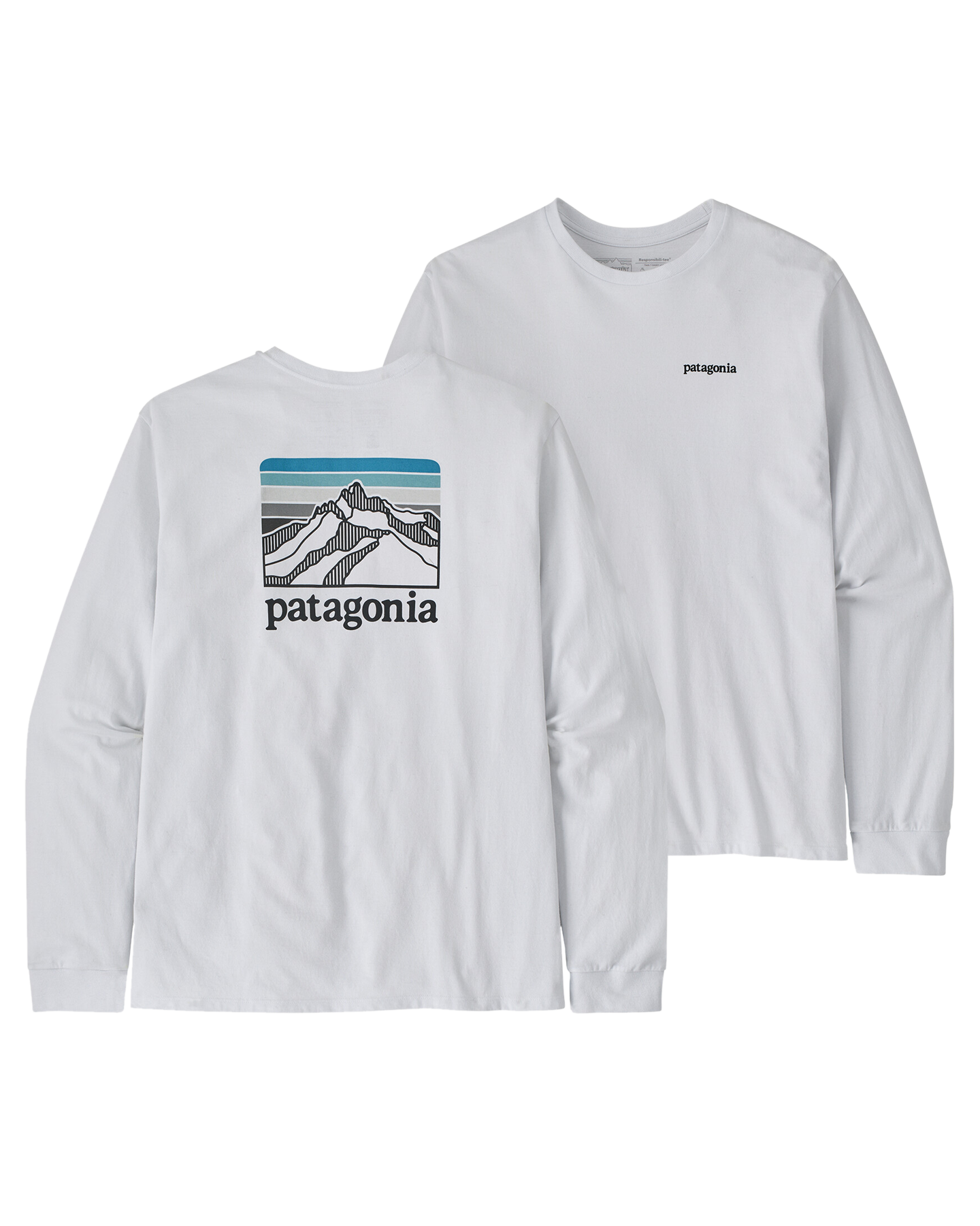 Patagonia Long Sleeve Line Logo Ridge Responsibili-Tee - White Pants - Trojan Wake Ski Snow