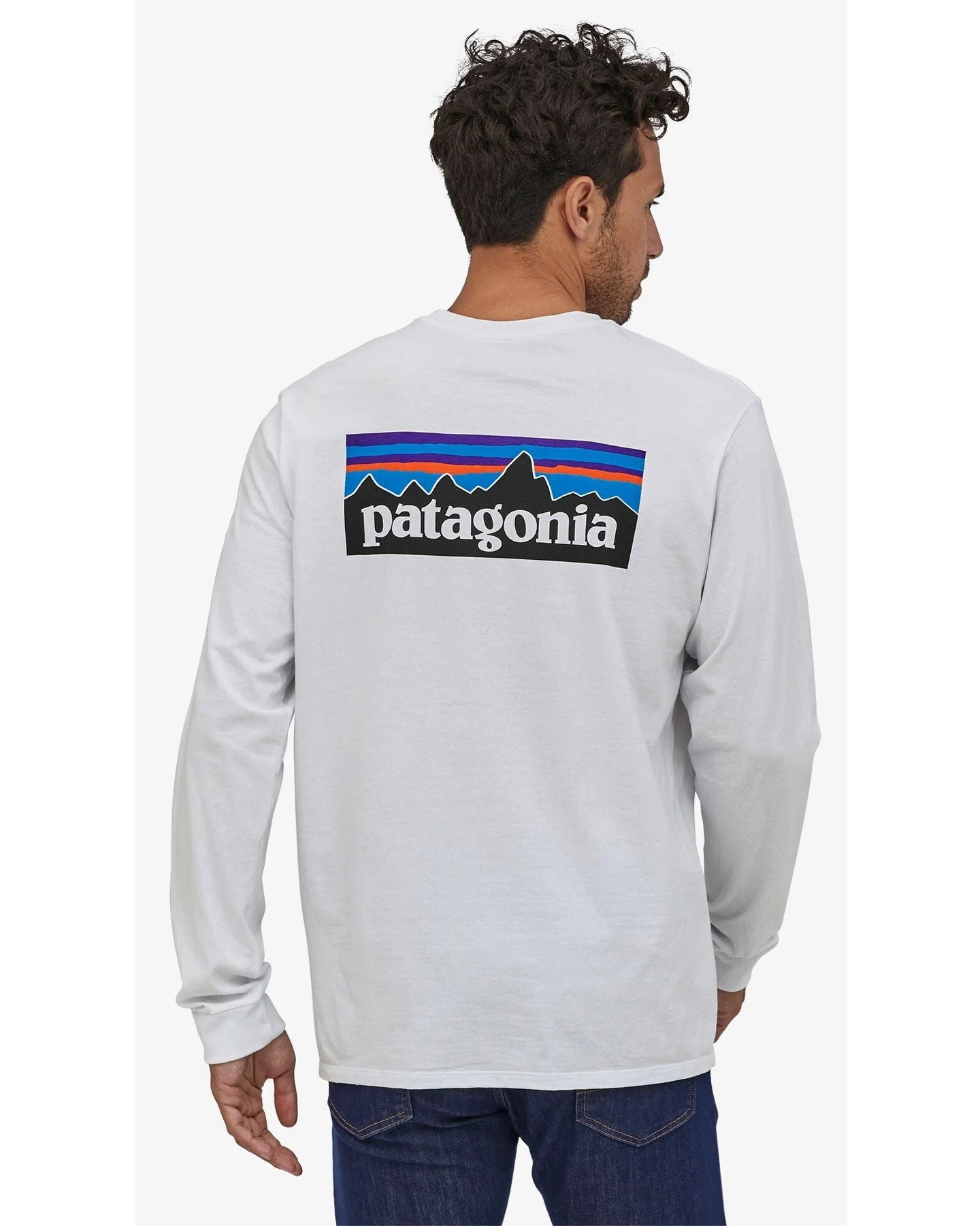 Patagonia Long Sleeve P-6 Logo Responsibili-Tee - White Pants - Trojan Wake Ski Snow
