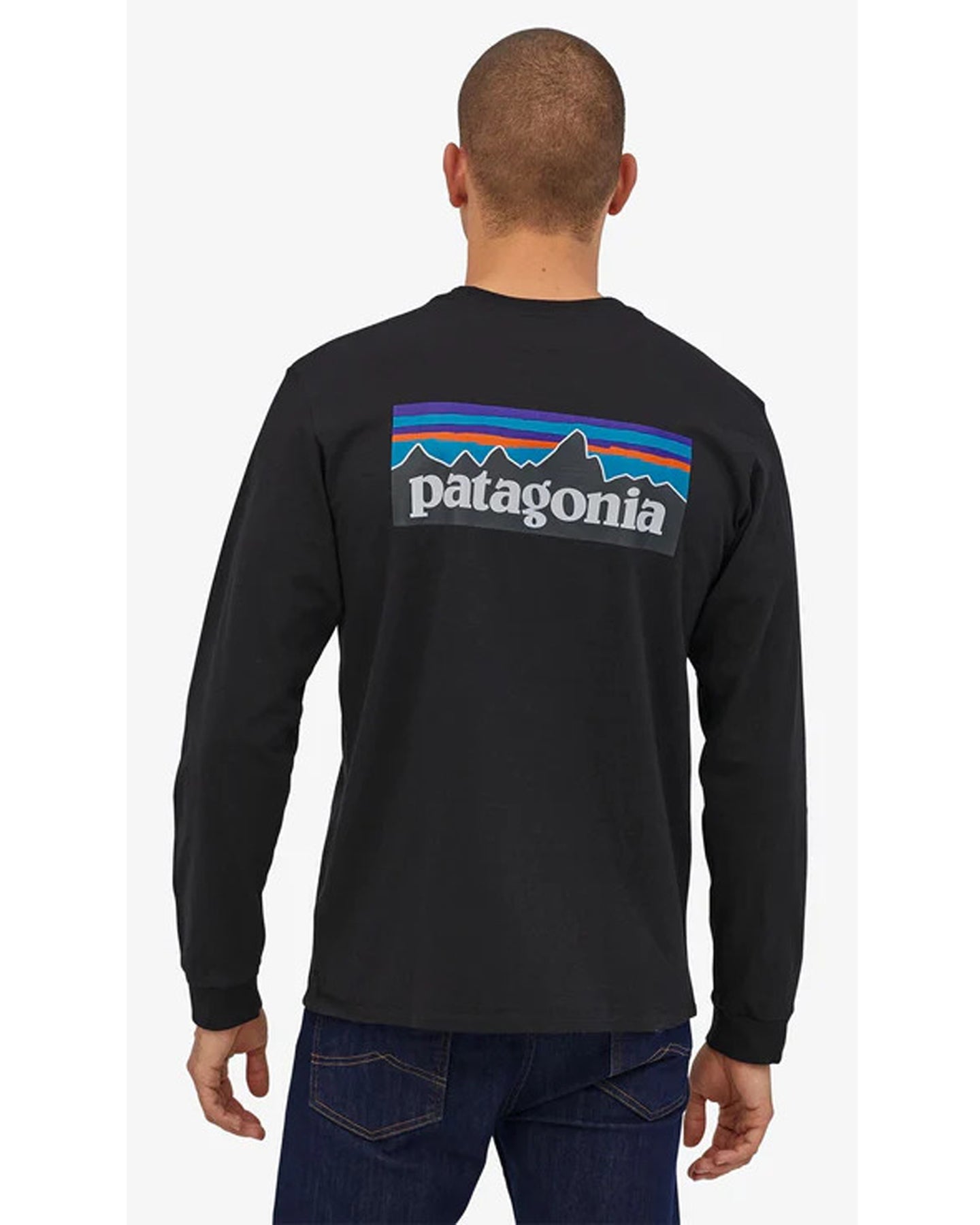 Patagonia Long Sleeve P-6 Logo Responsibili-Tee - Black Pants - Trojan Wake Ski Snow