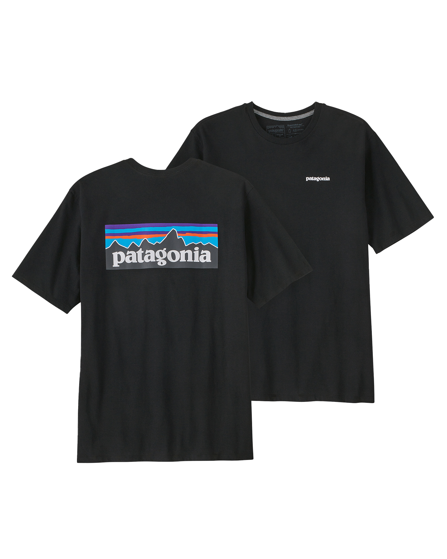 Patagonia P-6 Logo Responsibili-Tee - Black Pants - Trojan Wake Ski Snow