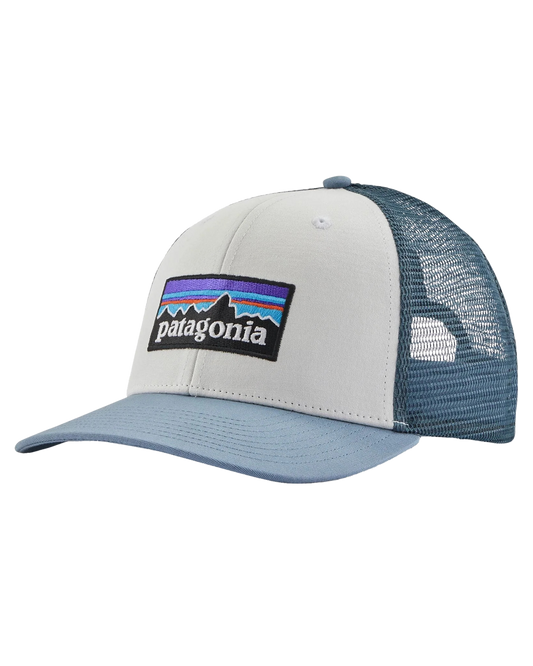 Patagonia P-6 Logo Trucker Hat - White W/Light Plume Grey Hats - Trojan Wake Ski Snow