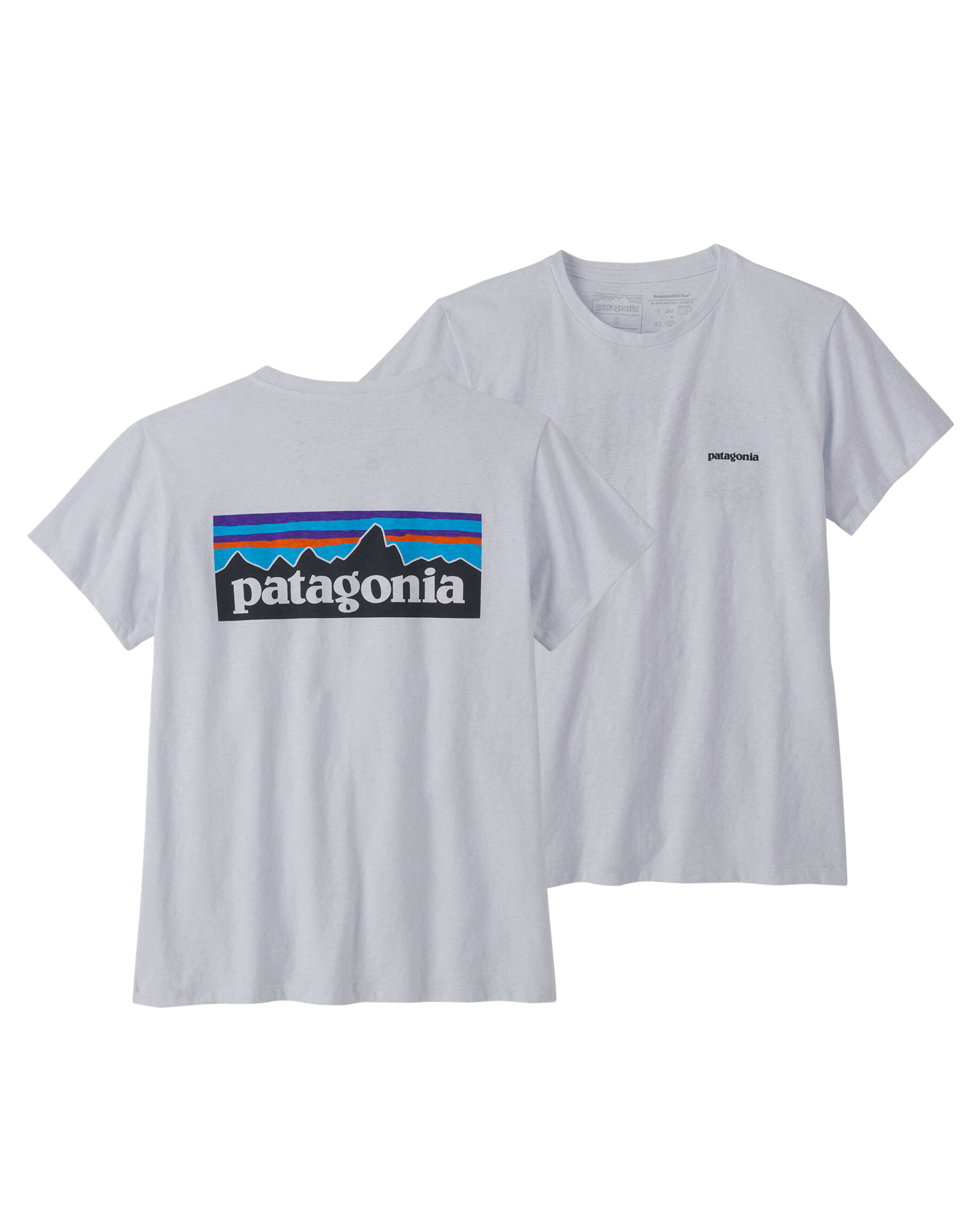Patagonia Women's P-6 Logo Responsibili-Tee - White Pants - Trojan Wake Ski Snow