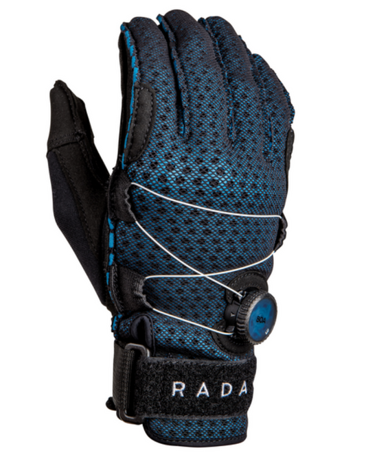 Radar Vapor-A BOA Waterski Gloves - Black / True Blue Ariaprene Waterski Gloves - Trojan Wake Ski Snow