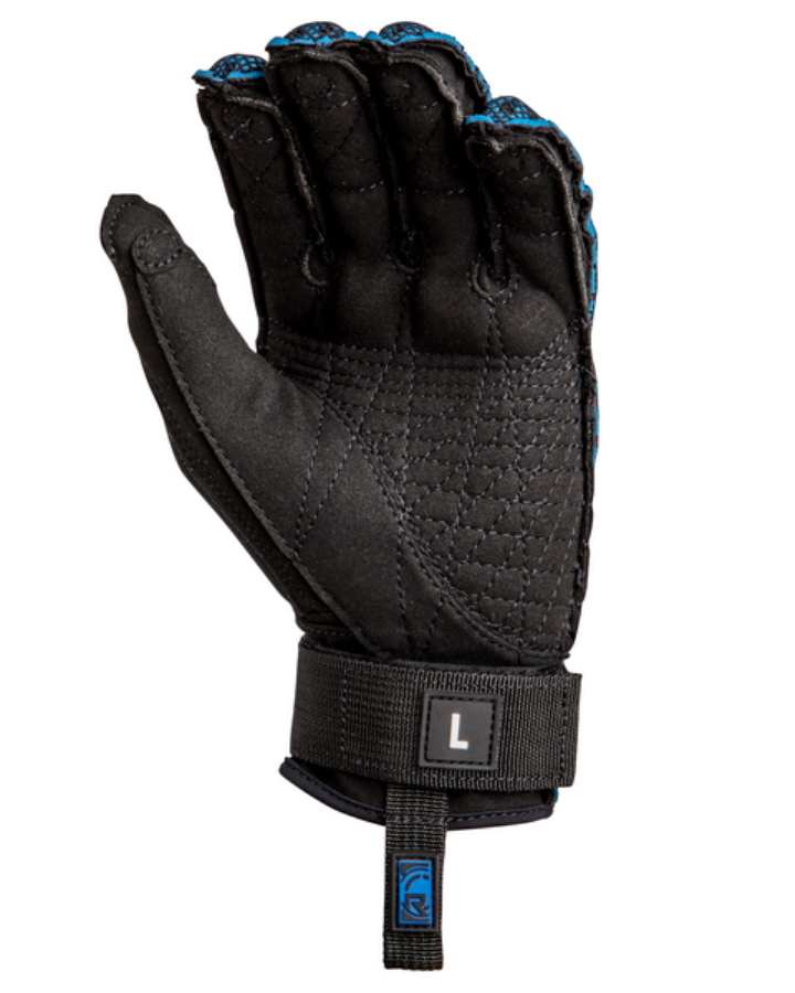Radar Vapor-A BOA Waterski Gloves - Black / True Blue Ariaprene Waterski Gloves - Trojan Wake Ski Snow