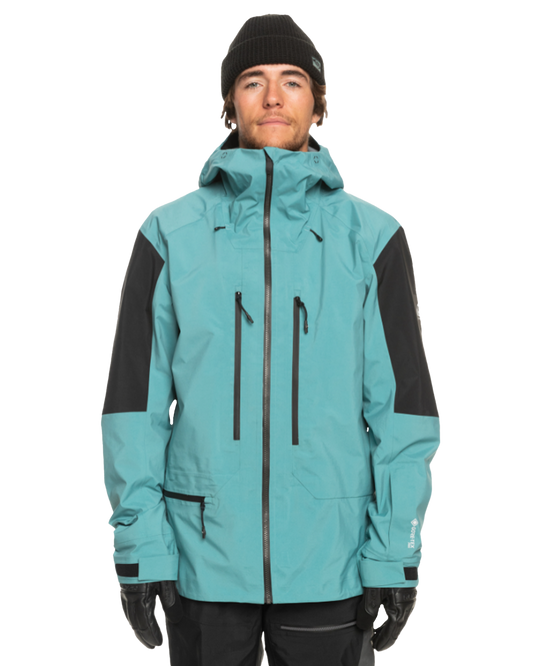 Quiksilver Highline Pro T Rice 3L Gore-Tex Technical Snow Jacket - Brittany Blue Men's Snow Jackets - Trojan Wake Ski Snow
