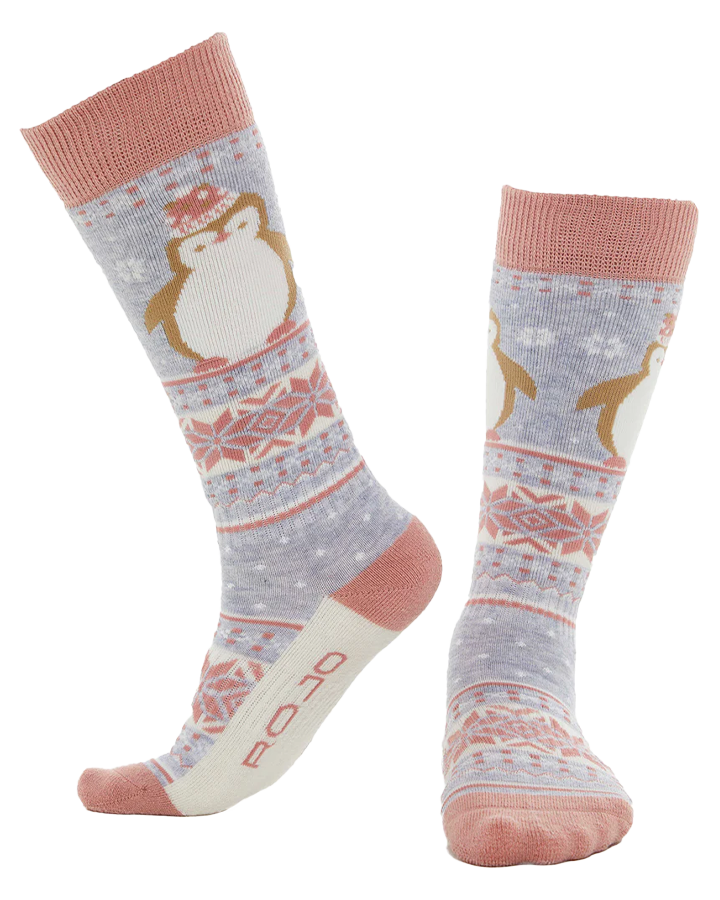 Rojo Perry Penguin Kids' Sock - Grey Socks - Trojan Wake Ski Snow
