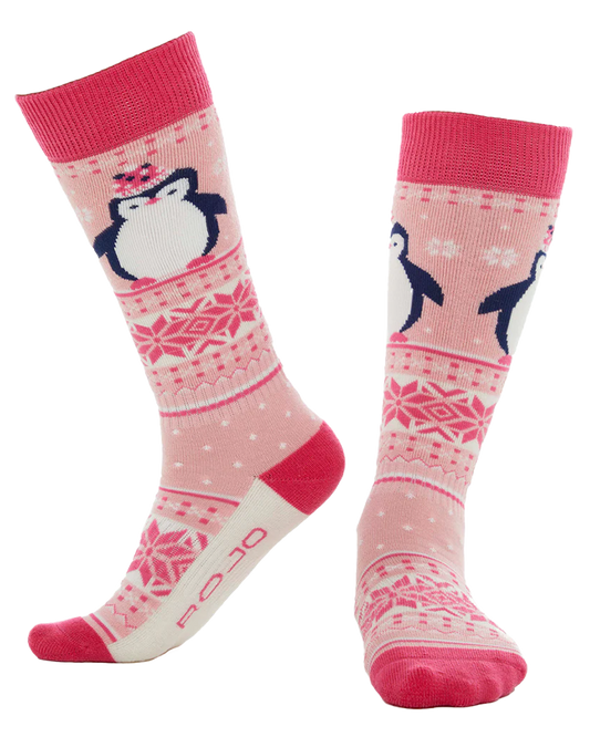 Rojo Perry Penguin Kids' Sock - Orchid Pink Socks - Trojan Wake Ski Snow