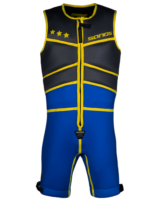 Sands Titan Barefoot Suit - Neon Yellow / Blue Barefoot Suits - Trojan Wake Ski Snow
