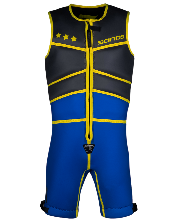 Sands Titan Barefoot Suit - Neon Yellow / Blue Barefoot Suits - Trojan Wake Ski Snow