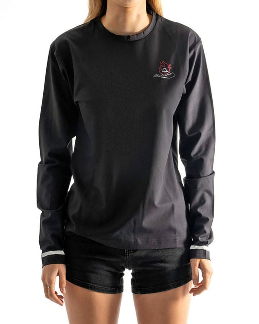 Follow Corp Women's L/S Hydro Tee - Charcoal Rashies - Trojan Wake Ski Snow
