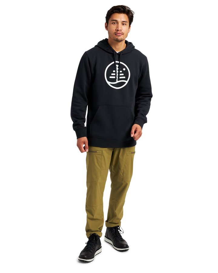 Burton Family Tree Pullover Hoodie - True Black Men's Hoodies - Trojan Wake Ski Snow