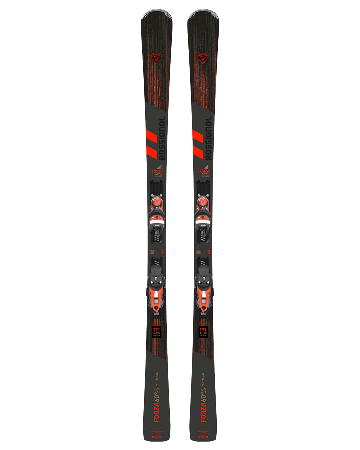 Rossignol Forza 60 V-Ti Snow Skis + Konect Spx 12 GW B80 Ski Bindings  - 2024 Men's Snow Skis - Trojan Wake Ski Snow